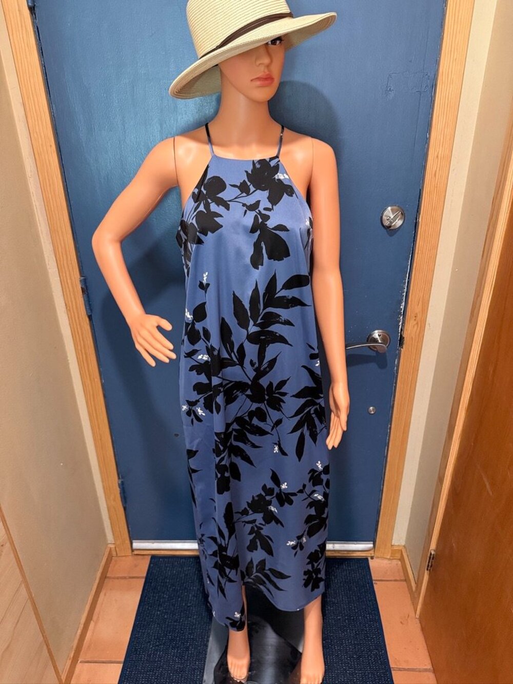 💙 Anne Klein Floral Halter Maxi Dress | Periwinkle Blue | Size 8